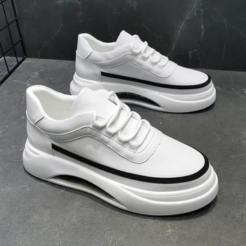 yeni moda erkek hakiki deri ayakkabı marka tasarımcısı flats ayakkabı rahat hava yastığı sneakers sokak tarzı platform ayakkabılar