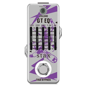 Stax LEF-317A Gitar Ekolayzır Pedalı 5-band Parametrik EQ Gitar Efekt Pedal Frekans Kompansatör ±18dB Aralığı için Mini Boyutu