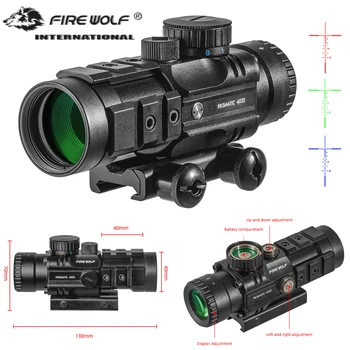 Yangın KURT 4x32 kırmızı nokta görüşü avcılık karabina kapsam Tüfek Spyglass taktik Optik Airsoft Sight Spotting kapsam tüfek avcılık için
