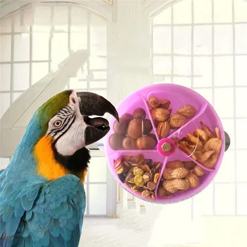 5 Izgara Komik Pet Kuş Papağan Besleyici Oyuncak Asılı Toplama Dönen gıda Kafesi Kase Dönen kuş yemi Kase Kuş Oyun Oyuncak