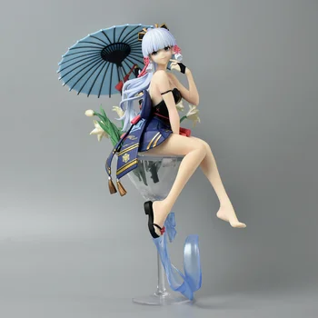 25cm Genshin Darbe Kamisato Ayaka Figürü Anime Genshin Darbe Aksiyon Figürü PVC Koleksiyon Model Oyuncak Hediyeler