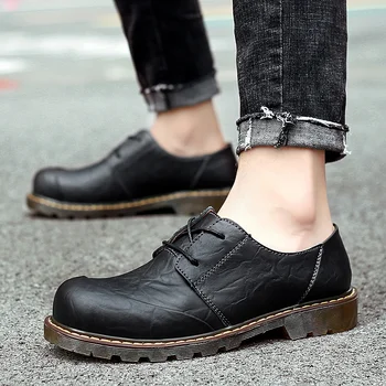 Varış Yeni İngiliz Tarzı Rahat Doğal deri Ayakkabı Tembel Setleri Nefes Sürüş Erkekler Oxfords Moda Marka Elbise Ayakkabı Yetişkin
